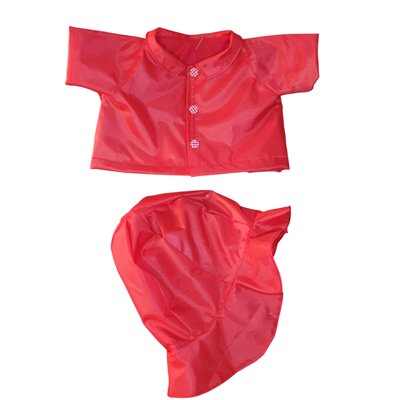 Regenjas met zuidwesterpet rood V673