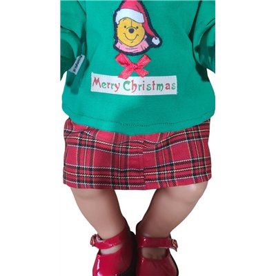  kerst roksetje pooh 2 delig V375