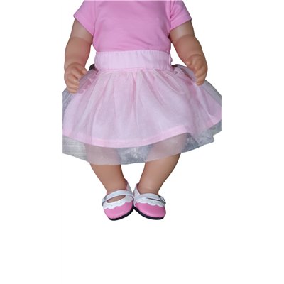 Rokje met tule lichtroze V189