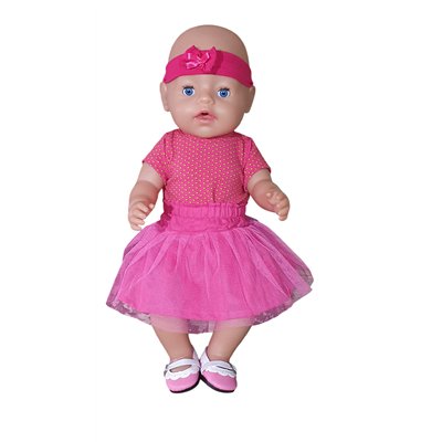 Rokje met tule fuchia V390