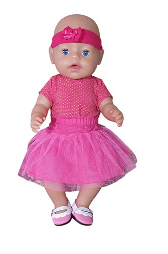 Rokje met tule fuchia V390