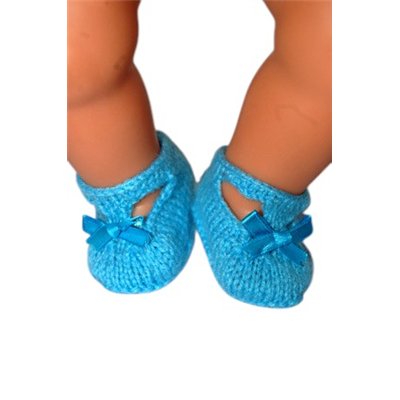 slofjes gebreid bandje, turqoise 