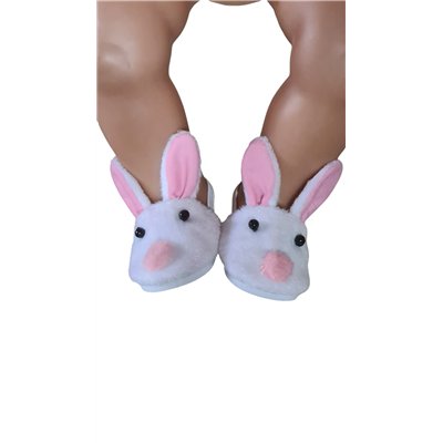 Konijntjes slippers wit