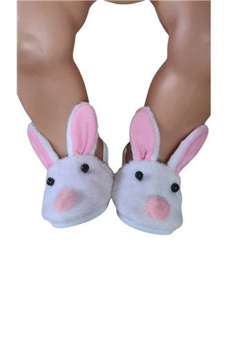 Konijntjes slippers wit