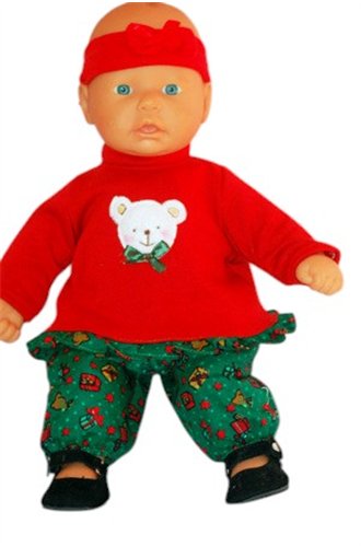  kerstpakje met ruches beertje, 2 dlg