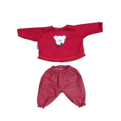  kerstpakje met ruches beertje, 2 dlg