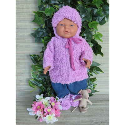 winterjas/muts/slofjes lila V95