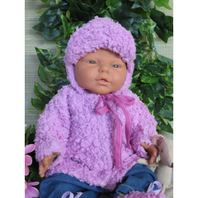 winterjas/muts/slofjes lila V95