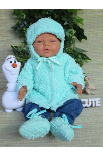 Winterjas/muts/slofjes mint V96