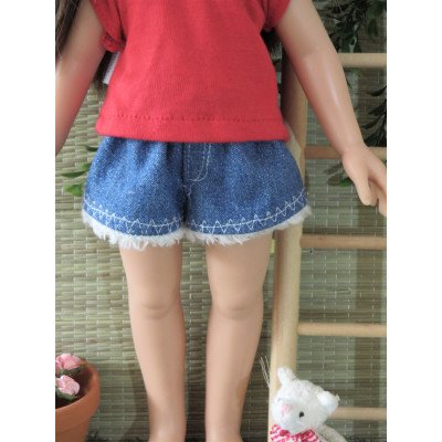 korte broek denim franjes 