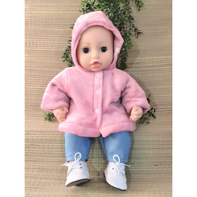 winterjas Teddy oudroze V374