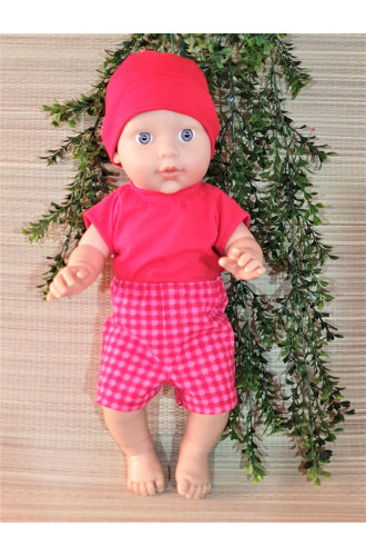 korte broek roze/rood V364